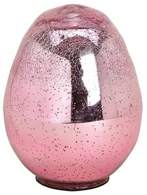 Decoratiune Ou din sticla roz 12x14 cm