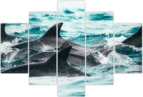 Tablou - Delfini în ocean (150x105 cm)