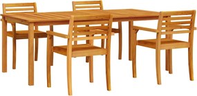 vidaXL Set de masă pentru grădină 7 pcs Maro Lemn Solid de Acacia