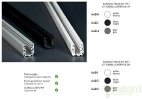 Sina metalica alba 2m, pentru spoturile pe sina de la Faro 64211