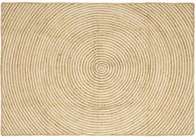 vidaXL Covor Natural și Alb 140 x 200 cm Iută