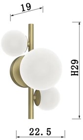 Aplică ONLI PALOMA 3xG9/10W/230V auriu