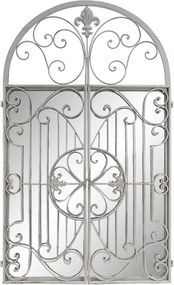 Oglinda de perete, gri, din metal, 61x3x103 cm