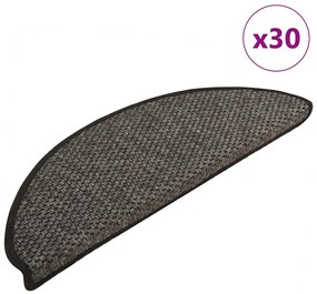 vidaXL Covorașe scări autoadezive, 30 buc. antracit 65x21x4 cm sisal