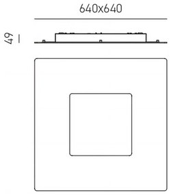 Plafoniera LED moderna BILDE 64x64cm, alb, negru sau auriu