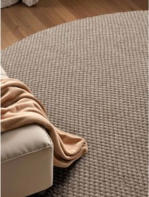 Covor bej țesut manual rotund din lână ø 160 cm Lyon Beans – Elle Decoration