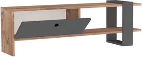 Comoda TV OVA, stejar/gri antracit, PAL melaminat, 120x25x37 cm