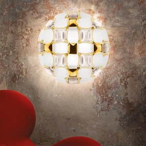 Aplica perete sau tavan design modern geometric Mida Medium White-Gold
