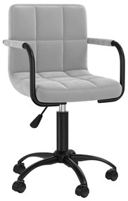 vidaXL Scaun de bucătărie pivotant, gri deschis, catifea