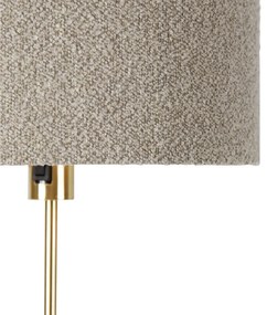 Lampa de podea reglabila aurie cu abajur boucle taupe 35 cm - Parte