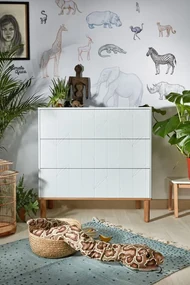 Comoda pentru copii cu 3 sertare Culoare Alb, TOTEME BOTANIC