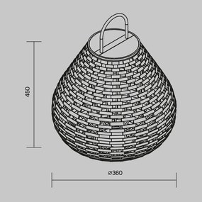 Lampa portabila cu baterii, iluminat decorativ exterior Plet 36cm
