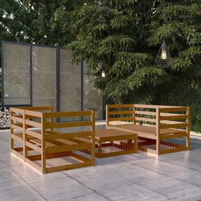 3075257 vidaXL Set mobilier de grădină, 5 piese, maro miere, lemn masiv de pin