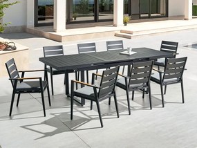 Set mobilier de grădină Valerian/Tavia (Negru + gri + maro) . 1076306