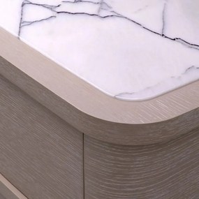 Dulapior inalt cu 4 sertare design LUX Cabana, stejar albit