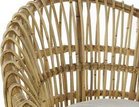 Fotoliu de exterior, natur, din rattan, cu perna detasabila, Elowen