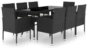 Set mobilier de gradina, 9 piese, poliratan