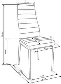 Scaun de bucaterie Perla, gri/argintiu