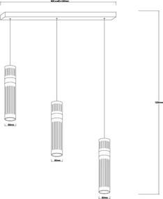 Lustră LED pe cablu AMBIENTE 3xLED/6W/230V 3000/4000/6000K aurie