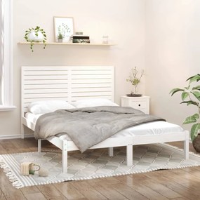3104604 vidaXL Cadru de pat, alb, 120x200 cm, lemn masiv