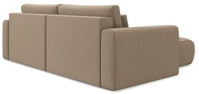 Colțar maro deschis extensibil/cu spațiu de depozitare cu tapițerie din catifea (cu colț pe partea stângă/cu șezlong) Kapua – Makamii