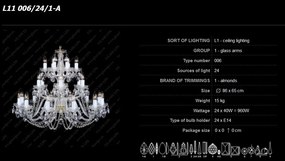 Lustra 24 brate cristal Bohemia L11 006/24/1-A