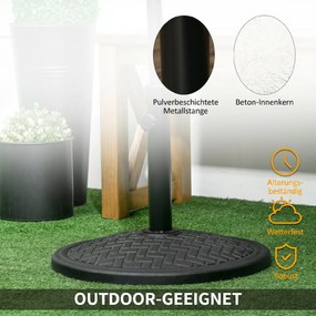 Outsunny Bază pentru Umbrelă cu Buton Reglabil, Ø46x34 cm, Negru | Aosom Romania
