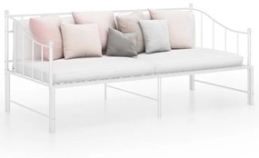 324777 vidaXL Cadru pat canapea extensibilă, alb, 90x200 cm, metal