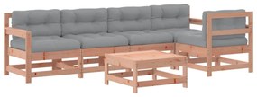3186002 vidaXL Set mobilier de grădină cu perne, 6 piese, lemn masiv Douglas