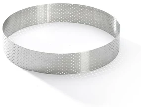 Inel rotund perforat pentru tort De Buyer 3098.07 18,5 cm, oțel inoxidabil