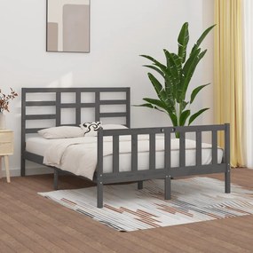 3107610 vidaXL Cadru de pat, gri, 120x200 cm, lemn masiv de pin