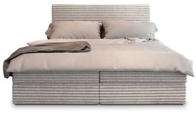 Pat boxspring tapitat ISPIRA 160x200 cm crem Saltele: Saltea cu arcuri Bonell
