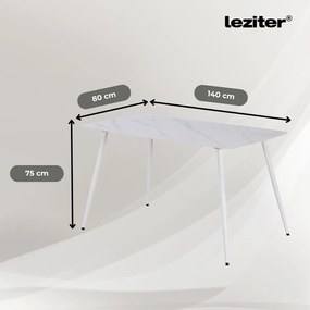 Renton 4+1 dining set alb-negru