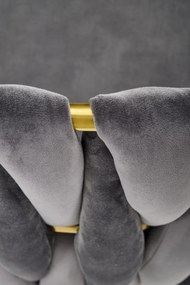 Scaun K517 velvet gri/auriu