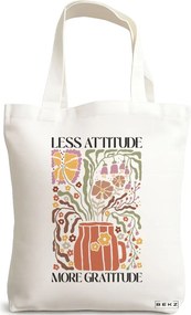 Sacosa de Panza pentru Cumparaturi, Geanta Tote Boho Style 1, 38x34.5 cm, Alba, BEKZ®
