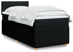 3289606 vidaXL Pat box spring cu saltea, negru, 90x190 cm, textil