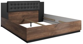 Pat matrimonial 180 cm Signat Typ 32 (negru + stejar flagstaff + fir de cupru). 1042104