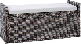 vidaXL Bancă cu spațiu de depozitare Negru spălat 110 x 40 x 50 cm