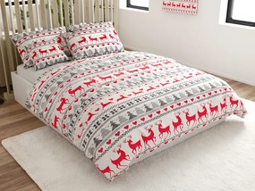 Lenjerie de pat din flanel DEER DREAMS albă Dimensiune lenjerie de pat: 2 buc 70 x 90 cm | 200 x 220 cm