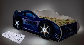 Pat masina Thor cu lumini si saltea