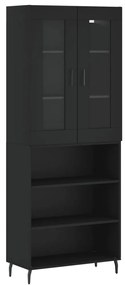 3198738 vidaXL Dulap înalt, negru, 69,5x34x180 cm, lemn compozit