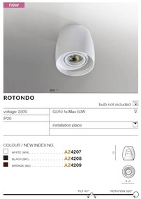 Spot aplicat tavan/plafon ROTONDO bronz