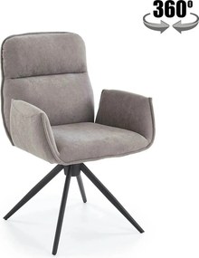 Scaun K574, gri/negru, stofa catifelata/otel, 60x60x88 cm