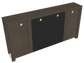 Dulap mediu pentru haine Verno+ S 260 x 46 x 130 cm, uși combinate, stejar antracit / negru