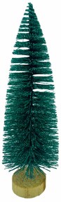 Bradut decorativ Craciun Bright 22cm, Verde Turcoaz