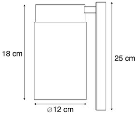 Lampă de perete exterioară inteligentă neagră IP44 cu Wi-Fi ST64 - Jarra