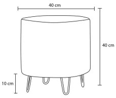 Taburet NANI Ø 40 cm, antracit