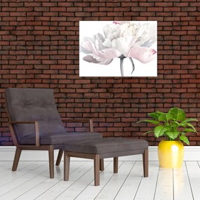 Tablou pe sticlă - Floare de trandafir (70x50 cm)