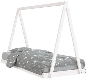 834538 vidaXL Cadru de pat pentru copii, alb, 90x200 cm, lemn masiv de pin