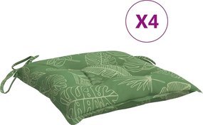 vidaXL Perne de scaun, 4 buc., 50x50x7 cm, textil, model frunze